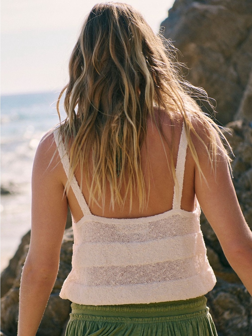FREE PEOPLE By The Beach Sweater Tank in Natural, NWT, sizes S & M - Picture 2 of 6